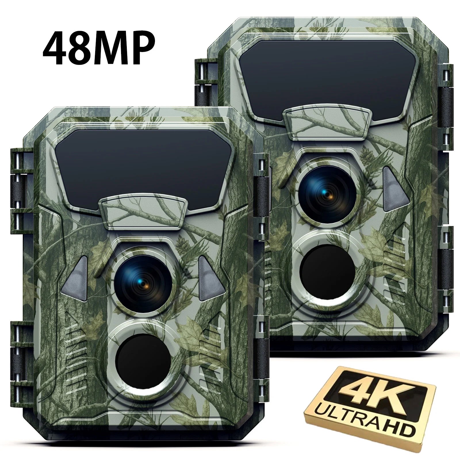 2 Pack Trail Game Hunting Wildlife Camera 48MP 4K Night Vision Motion Activated Waterproof