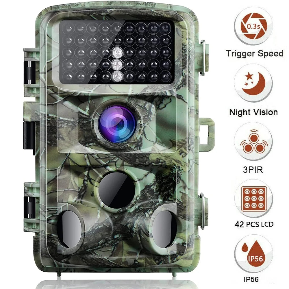 1080P Trail Game Camera Hunting Deer Camera with Infrared Night Vision Waterproof Trail Cam for Wildlife Monitoring