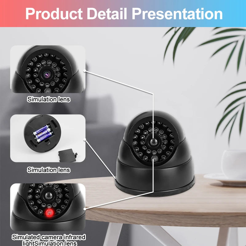 1PC Fake Camera LED Light Simulation Camera Dome Camera Realistic Dummy Fake Security Monitor Camera Surveillance Security