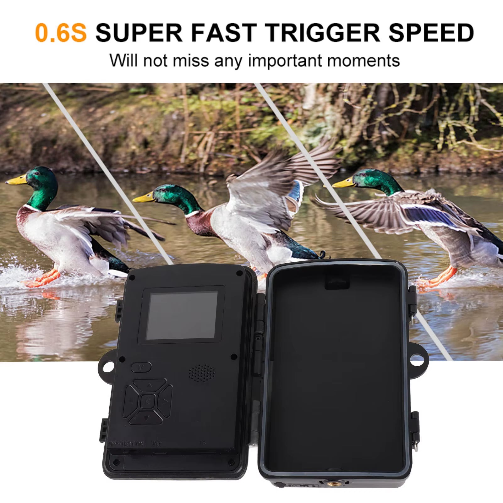 1080P Hunting Camera 2.0In LCD 16MP Infrared Night Vision Mobile Monitoring IP66 Waterproof Trail Camera Waterproof Camera