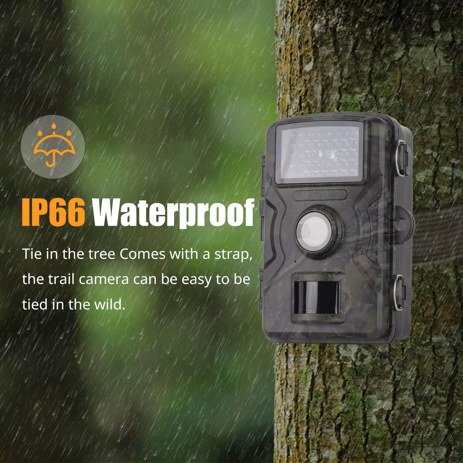 1080P Hunting Camera 2.0In LCD 16MP Infrared Night Vision Mobile Monitoring IP66 Waterproof Trail Camera Waterproof Camera