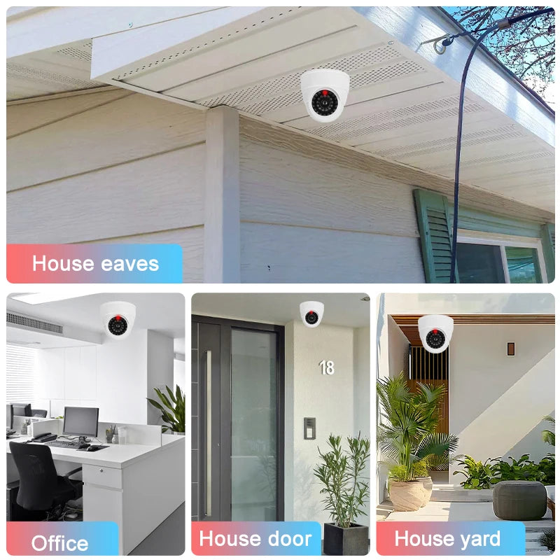 1PC Fake Camera LED Light Simulation Camera Dome Camera Realistic Dummy Fake Security Monitor Camera Surveillance Security