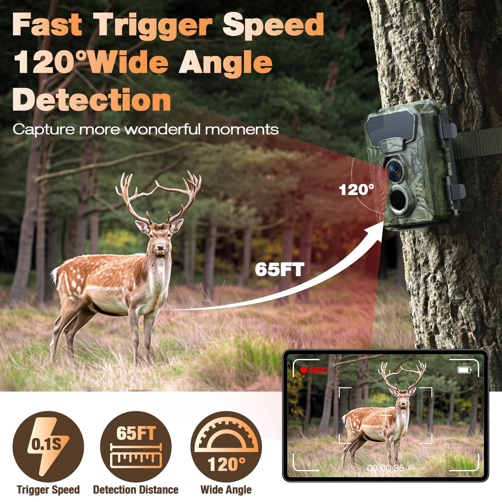 2 Pack Trail Game Hunting Wildlife Camera 48MP 4K Night Vision Motion Activated Waterproof