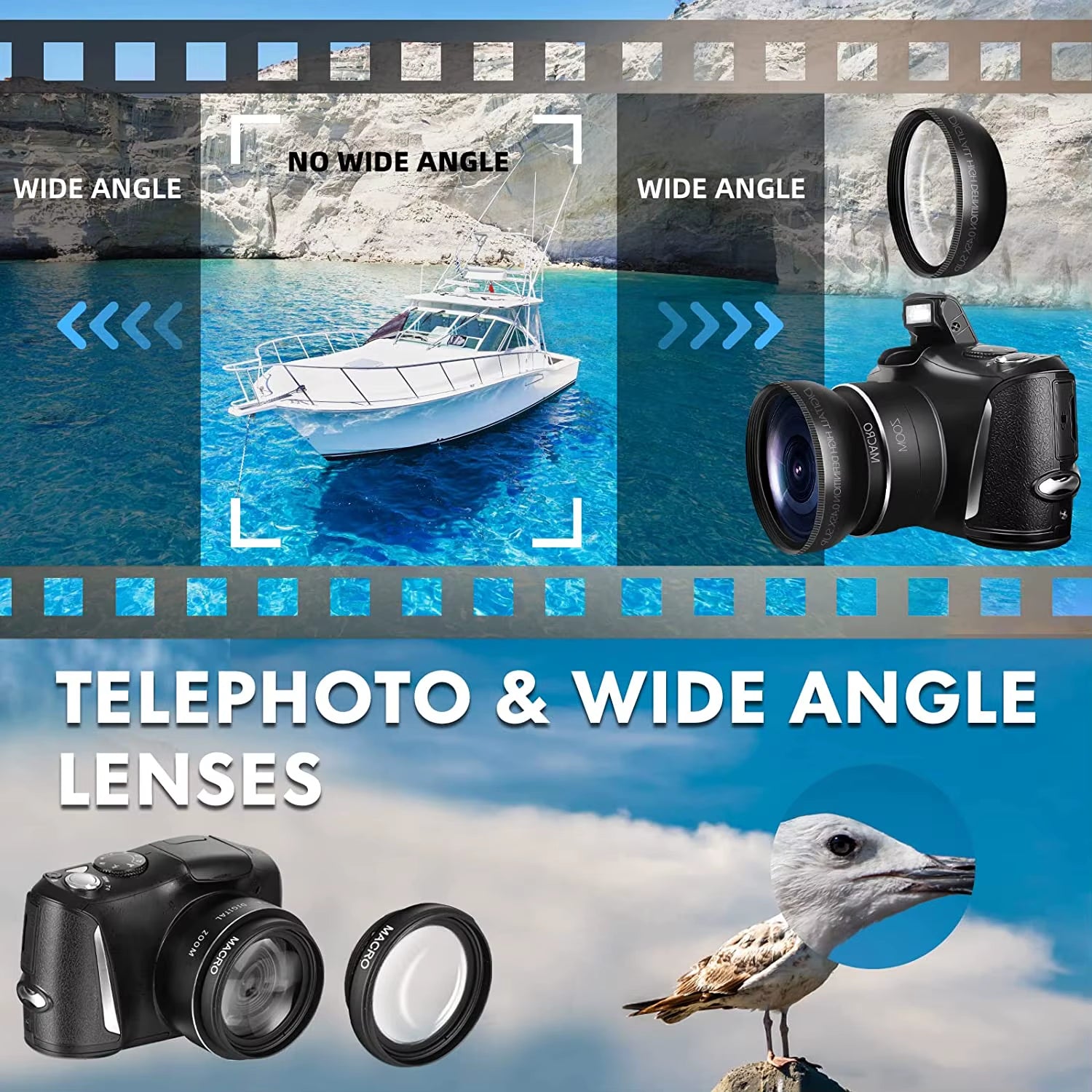 4K Digital Camera Ultra 48MP Camera Vlogging Camera with Wide Angle Lens 16X Digital Zoom 3.0 Inch Screen Camera
