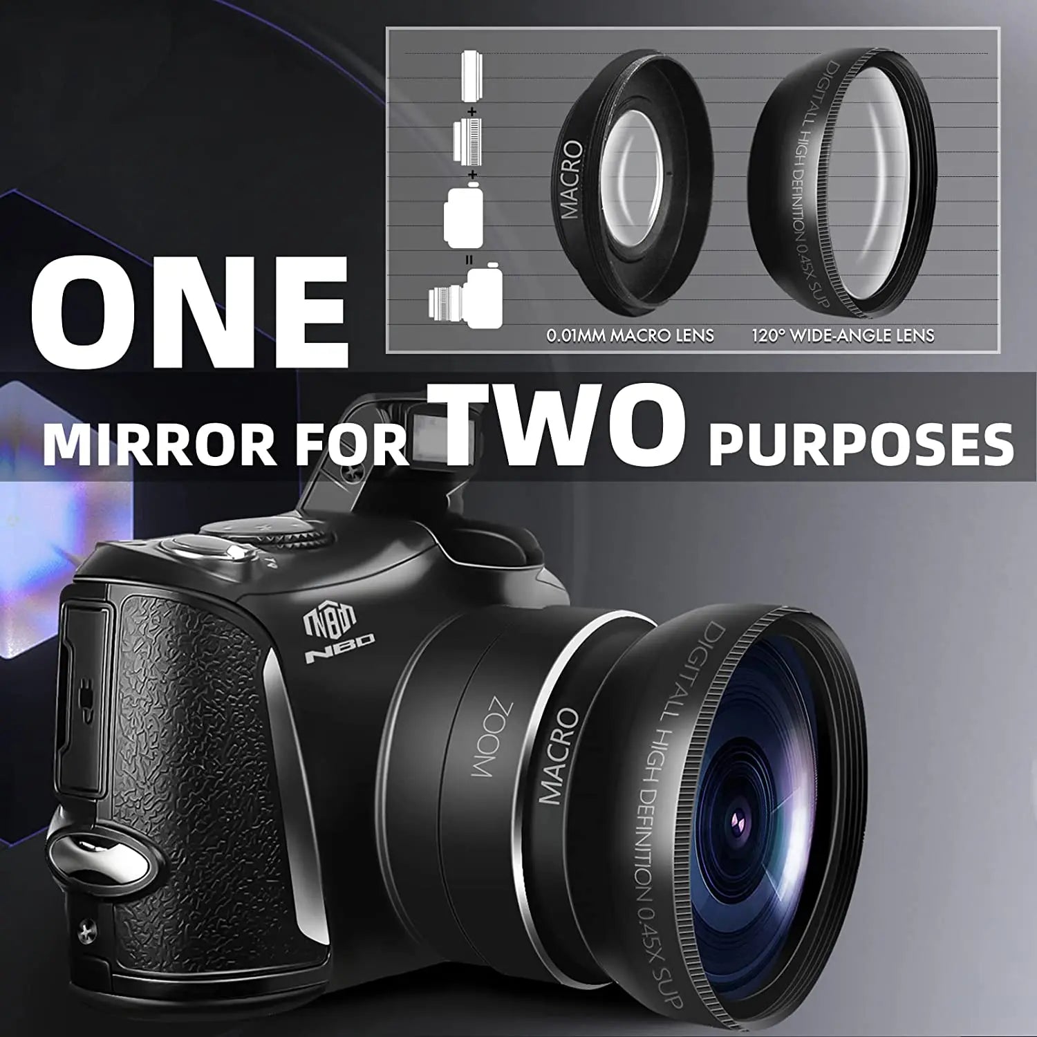 4K Digital Camera Ultra 48MP Camera Vlogging Camera with Wide Angle Lens 16X Digital Zoom 3.0 Inch Screen Camera