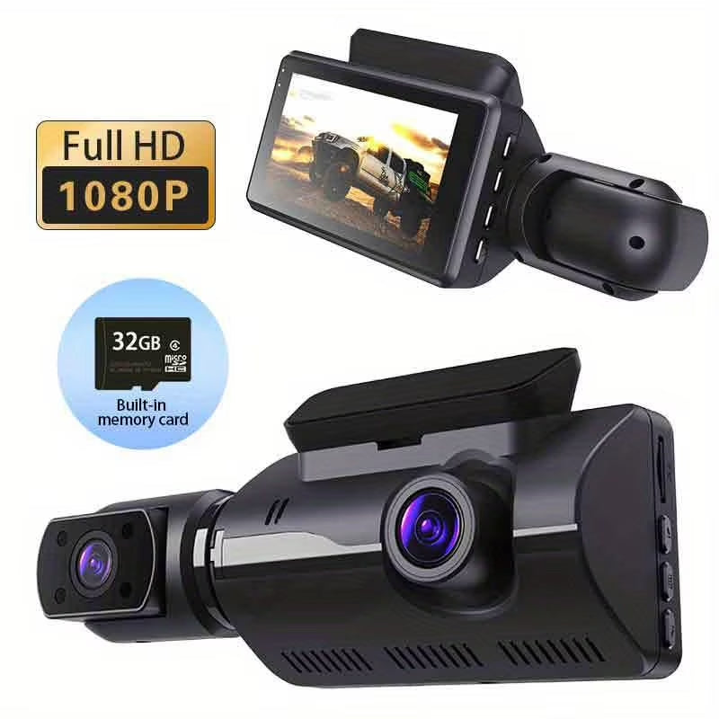 1080P Dual Camera, Car Dash Cam, Front and Rear, Car Camera with IR Night Vision, Loop Recording, Wide-Angle Car DVR Camera with 3.937 Inch IPS Screen, Dual Lens Car Dashboard Camera