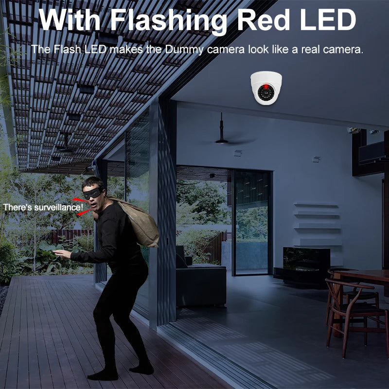 1PC Fake Camera LED Light Simulation Camera Dome Camera Realistic Dummy Fake Security Monitor Camera Surveillance Security